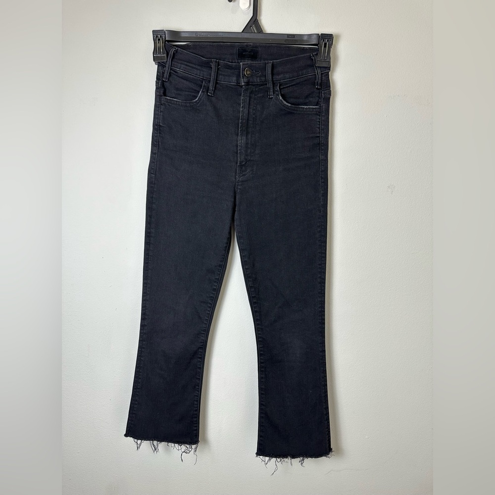 Mother The Hustler Ankle Fray Jeans Not Guilty Black Size 25